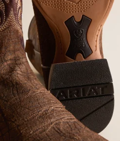 Ariat Cattle Call Leather Cowboy Boot Tan Hippo Hickory Smoke Online