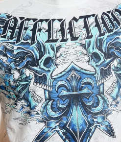 Affliction Caustic Ember T-Shirt Vintage White Outlet