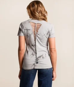 Affliction Celtic Heart T-Shirt Silver Wash W D3 Ch Bk M
