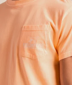 Tops|Graphic T-Shirts | Fieldstone Center Console T-Shirt Neon Cantaloupe
