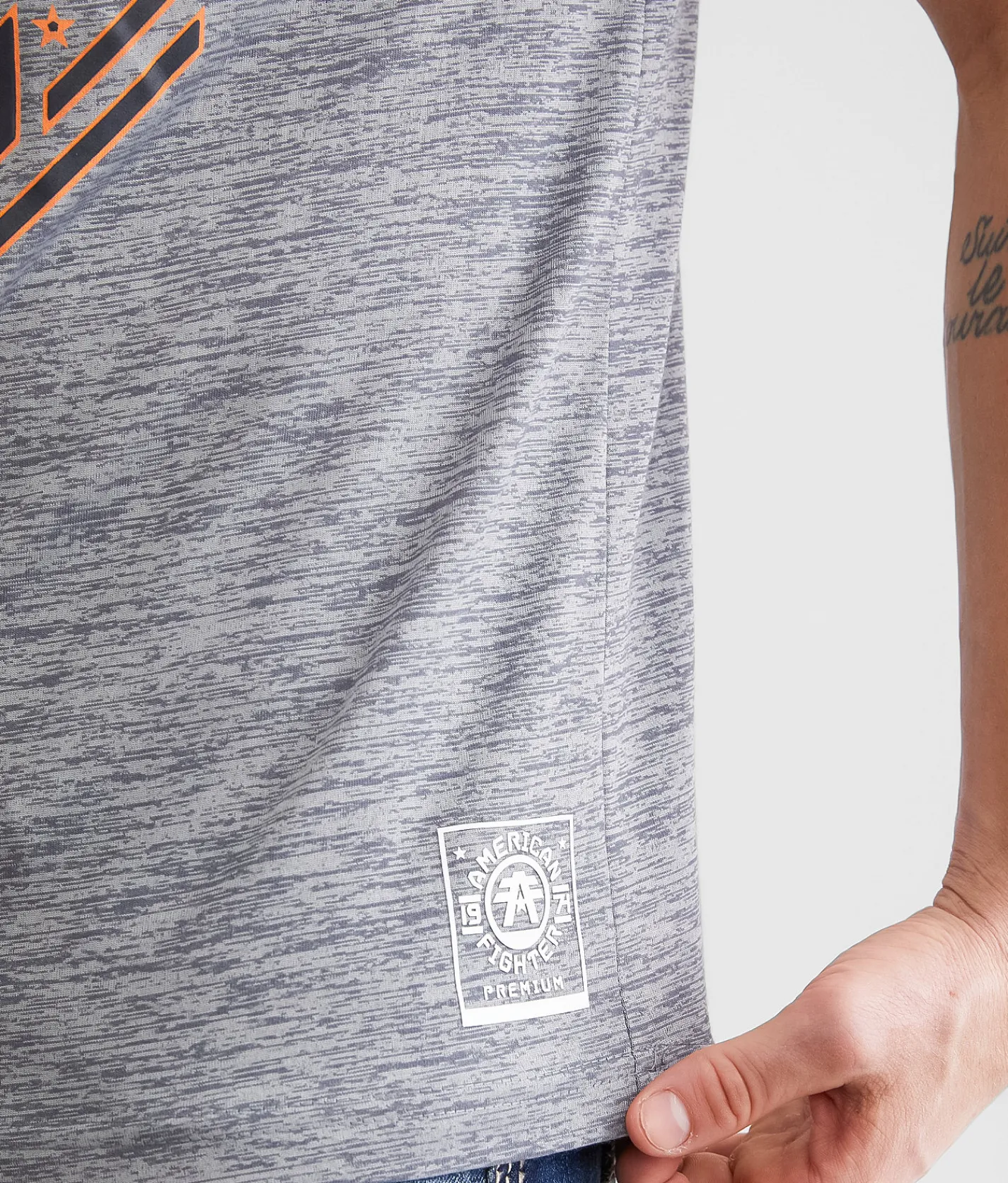 American Fighter Centralia Panel T-Shirt Heather Grey White Discount