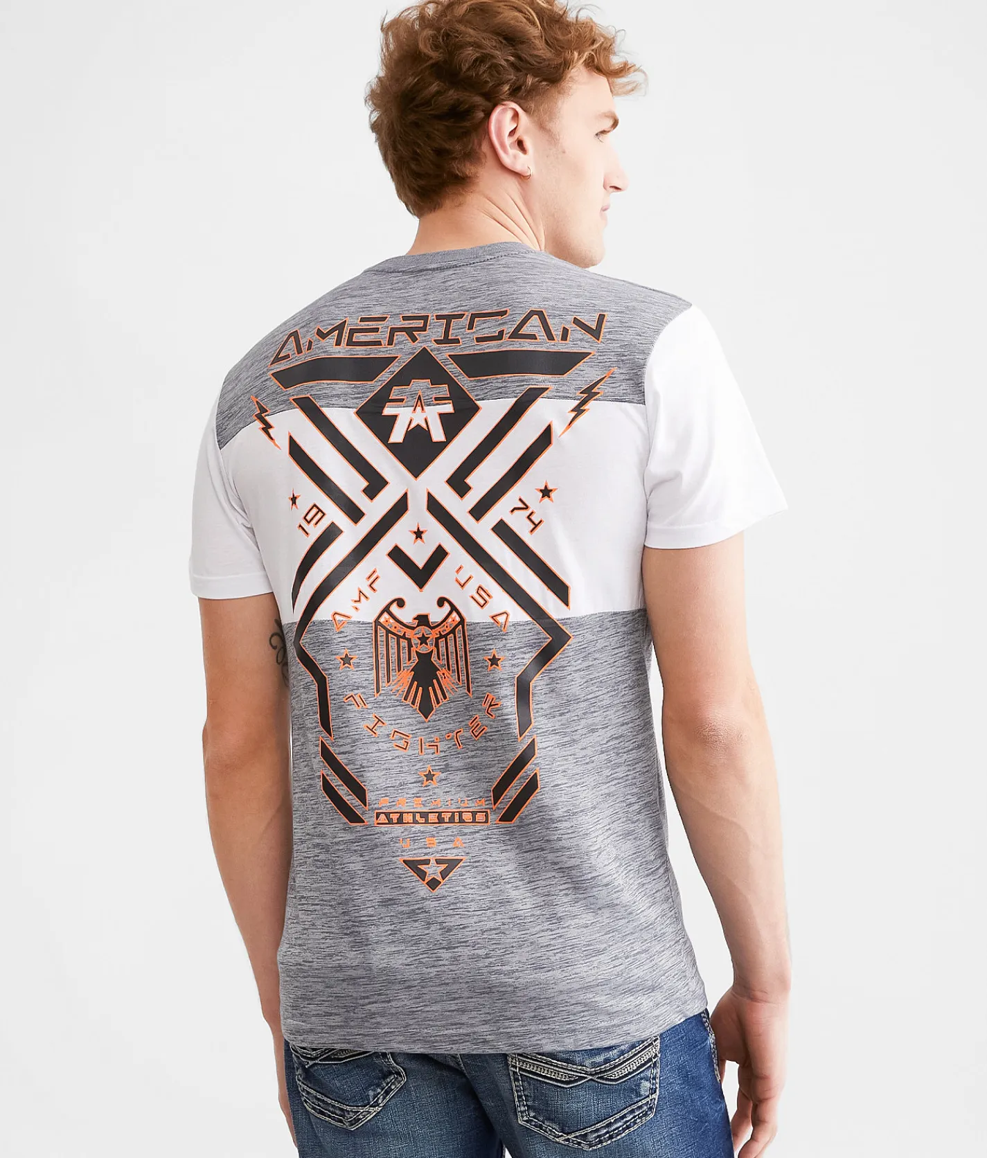 American Fighter Centralia Panel T-Shirt Heather Grey White Discount