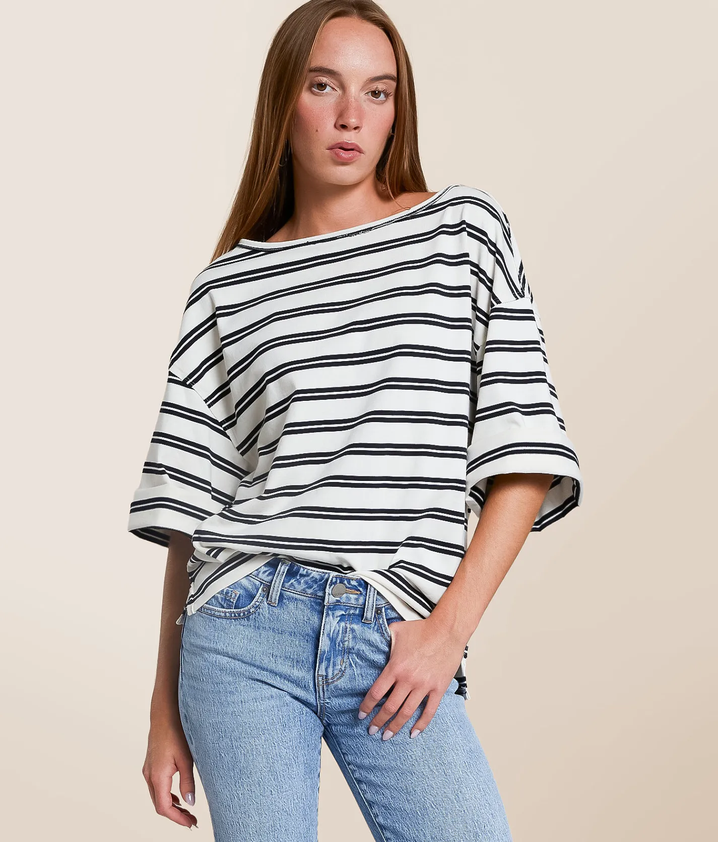 Tops | Free People Cest La Vie T-Shirt Black Combo