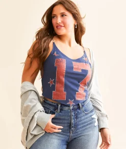 Tops | DH Apparel 17 Chain Strap Cropped Tank Top Patriot Blue