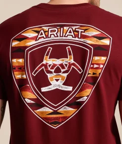 Ariat Chalk Blanket Shield T-Shirt Cabernet Clearance