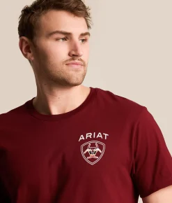 Ariat Chalk Blanket Shield T-Shirt Cabernet Clearance