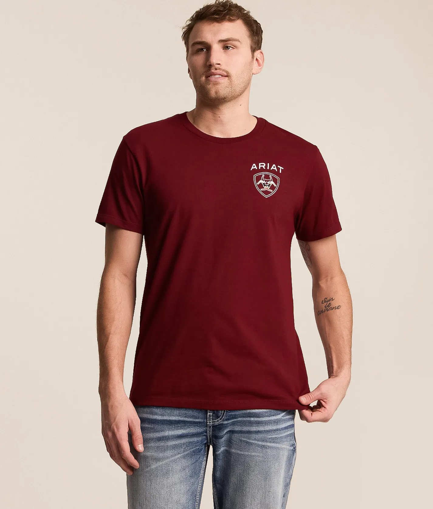 Ariat Chalk Blanket Shield T-Shirt Cabernet Clearance