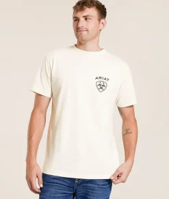 Ariat Chalk Blanket Shield T-Shirt Antique White New