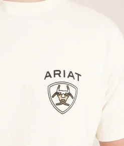 Ariat Chalk Blanket Shield T-Shirt Antique White New