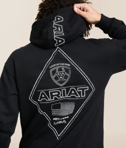 Ariat Chalk Diamond Hooded Sweatshirt Black New