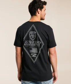 Ariat Chalk Diamond Patriot T-Shirt Black Clearance