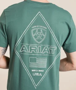 Ariat Chalk Diamond Patriot T-Shirt Silver Pine Online