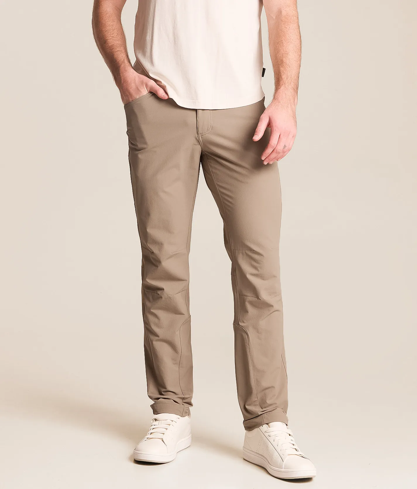 Bottoms|Activewear | BURLEBO Challenger Performance Stretch Pant Cobblestone Khaki