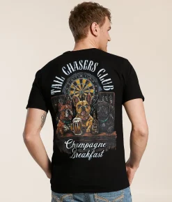 Graphic T-Shirts | Tail Chasers Club Champagne Breakfast T-Shirt Black