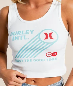 Tops | Hurley Championship Cropped Tank Top White
