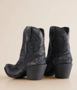 Ariat Chandler Leather Western Ankle Boot Black New