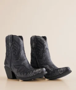 Ariat Chandler Leather Western Ankle Boot Black New