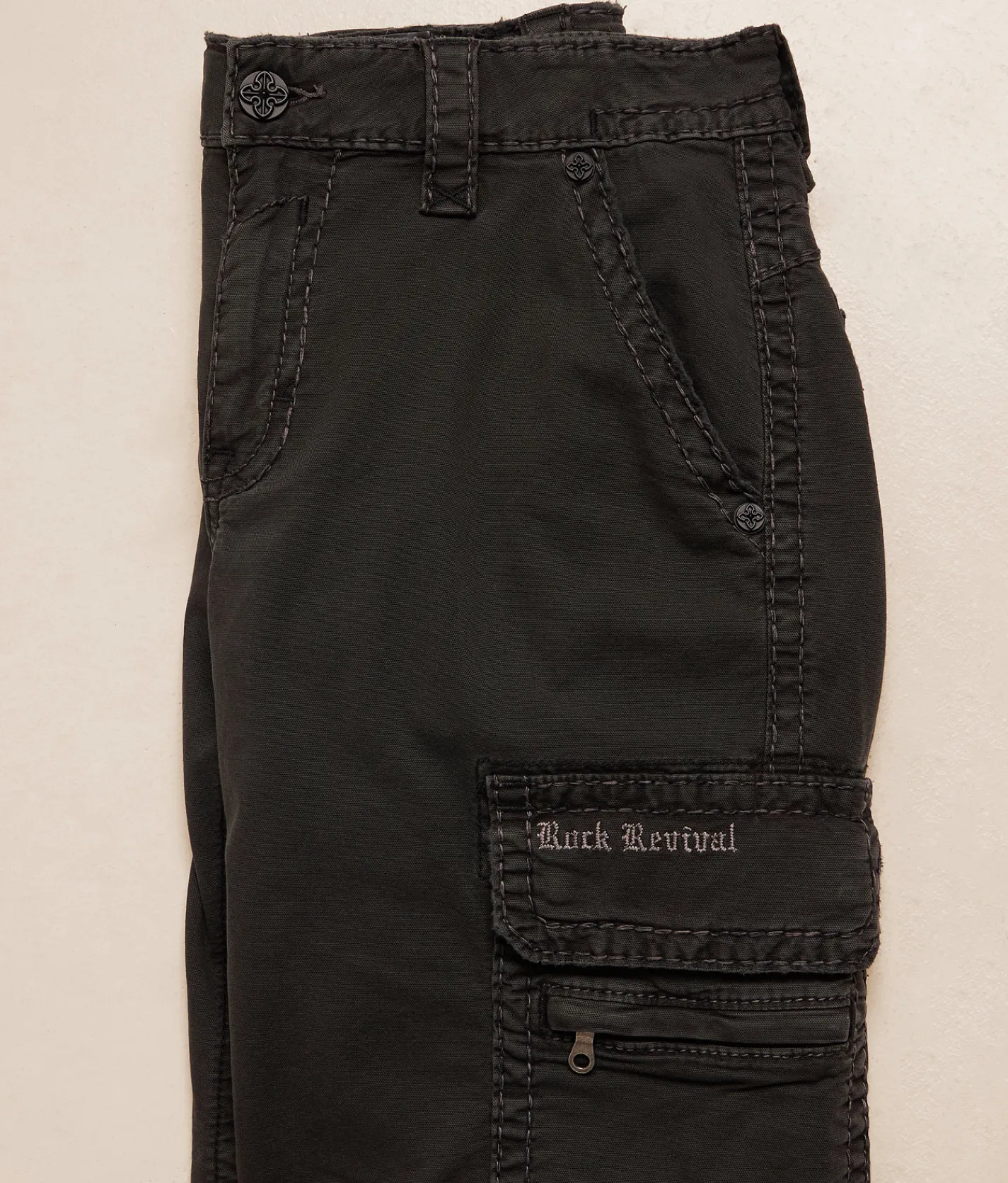 Bottoms|Shorts | Rock Revival Stretch Cargo Short Charcoal
