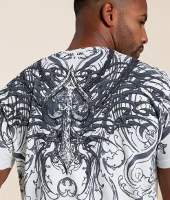 Tops|Graphic T-Shirts | Affliction Charred Martyr T-Shirt Vintage White