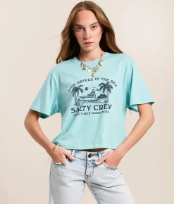 Salty Crew Charter Skimmer T-Shirt Aquamarine