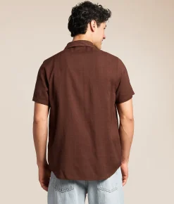 Brixton Charter Slub Shirt Chocolate Online