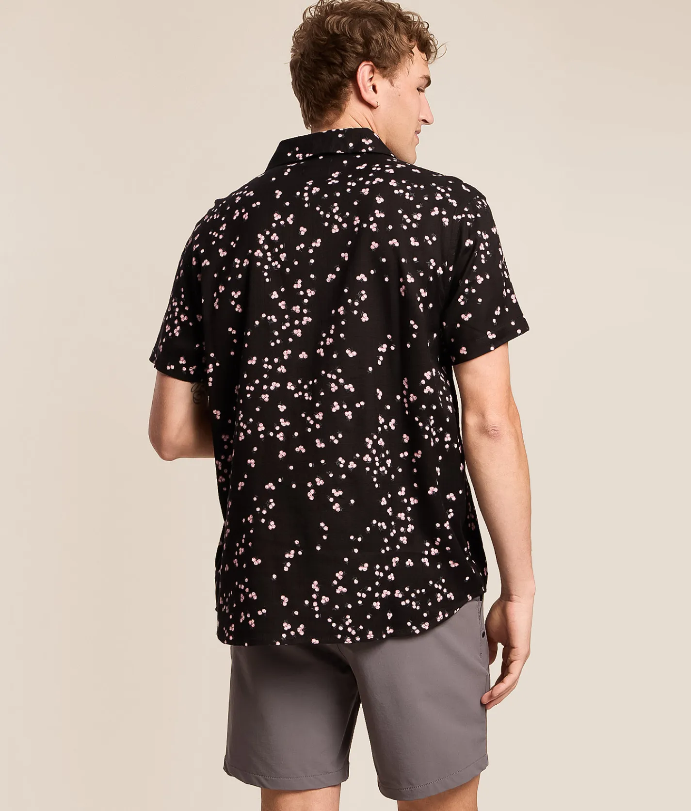 Tops | Brixton Charter Slub Shirt Black Pink