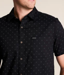 Tops | Brixton Charter Stretch Shirt Future Grey Diamond Tile
