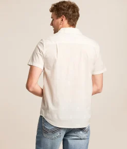 Tops | Brixton Charter Stretch Shirt Off White Geo