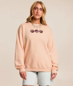 Billabong Chasing Horizons Oversized Pullover Light Peach Outlet