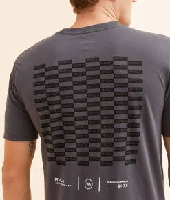 RVCA Check Box Sport T-Shirt Slate Discount