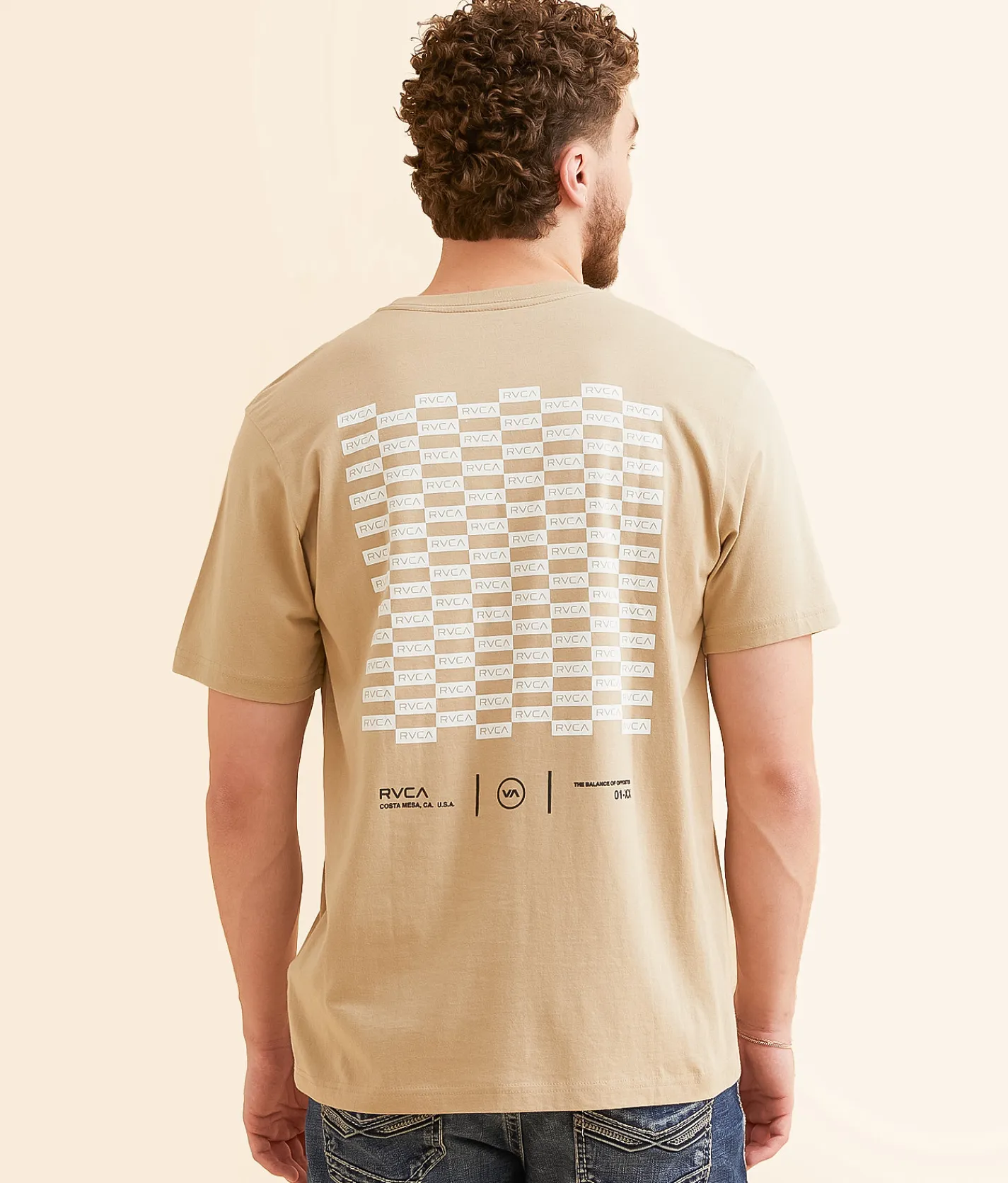 RVCA Check Box T-Shirt Khaki Online