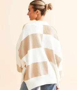 Tops | Free People Checker Easy Street Tunic Sweater Blueprint Combo