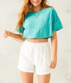 Bottoms|Shorts | 33 Coastal Checkered High Waisted Short White