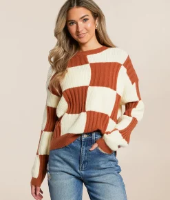 Tops | Illa Illa Checkered Sweater Sage