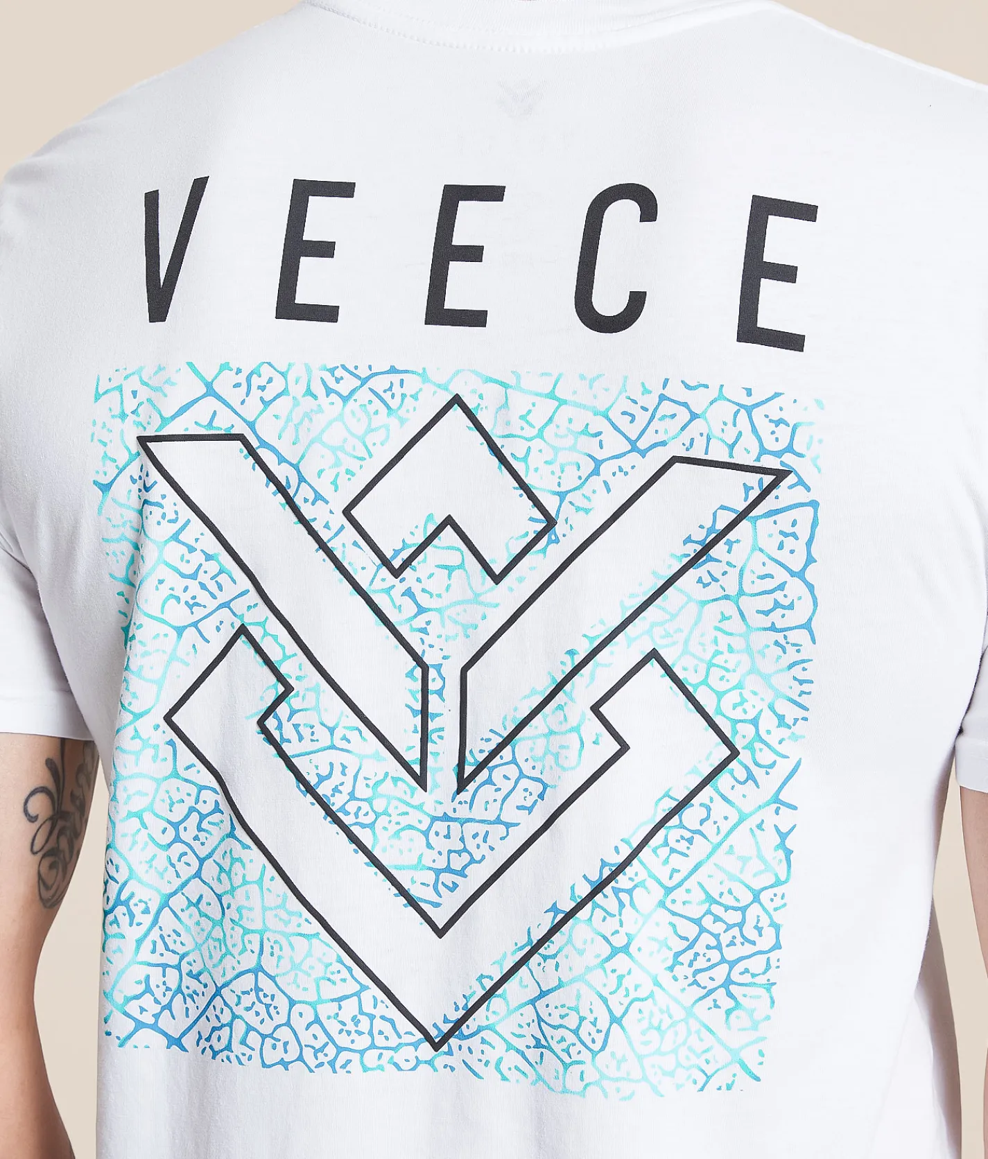 Veece Checkered T-Shirt White Discount