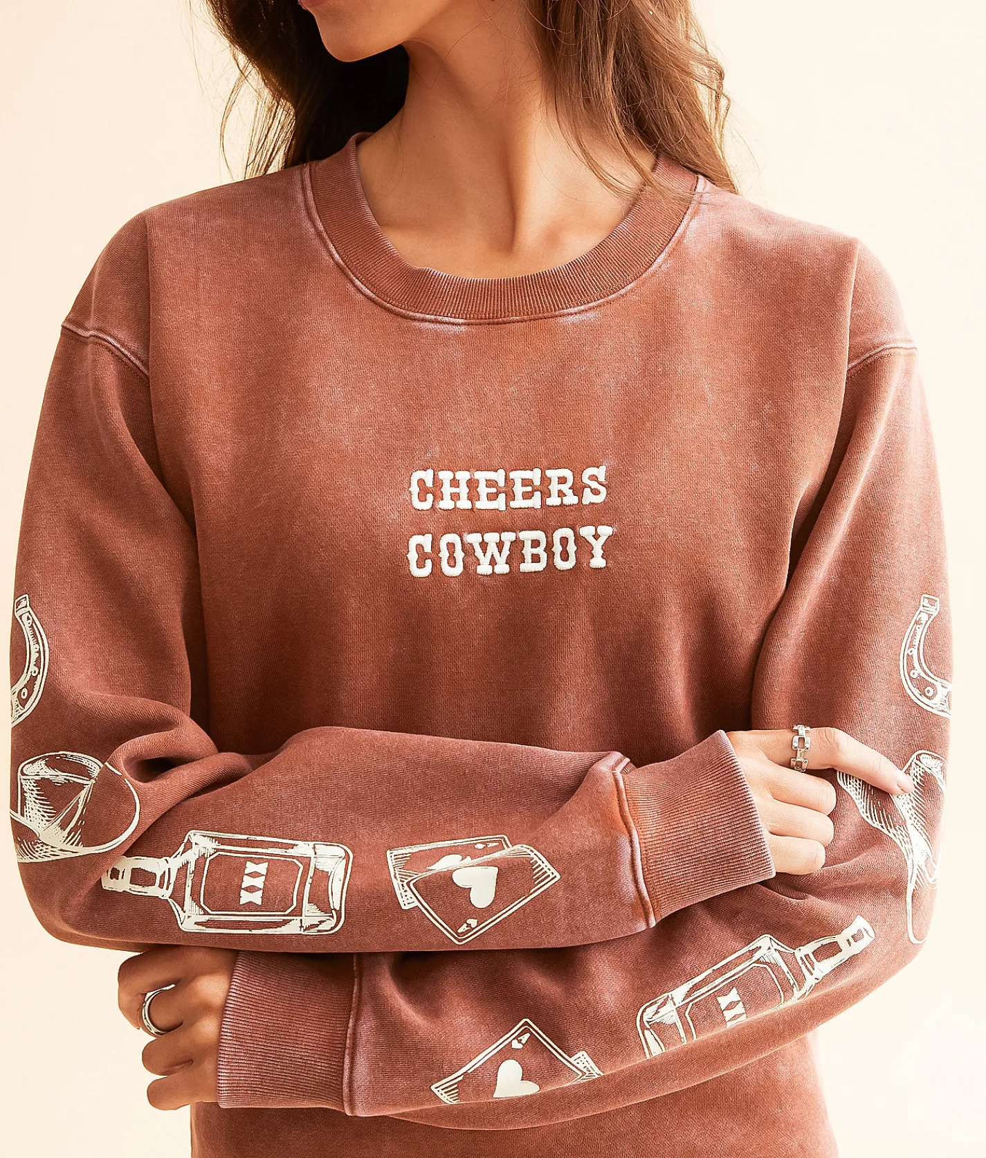 Desert Dreamer Cheers Cowboy Oversized Pullover Sequoia Online