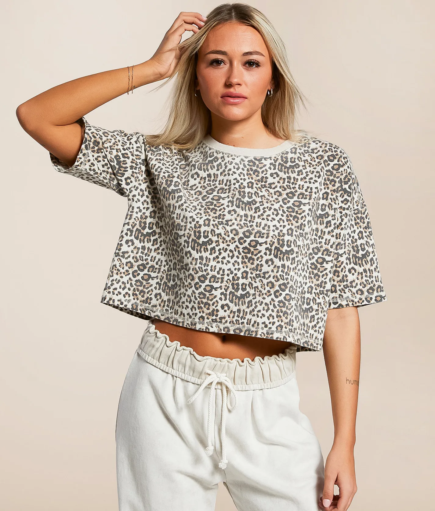 Tops | Gilded Intent Cropped T-Shirt Cheetah