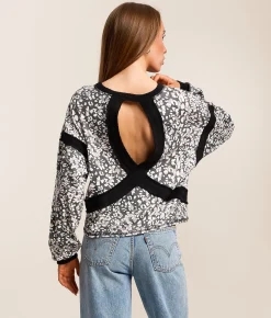 FITZ + EDDI Cheetah Open Back Top Grey Black Cheetah Sale