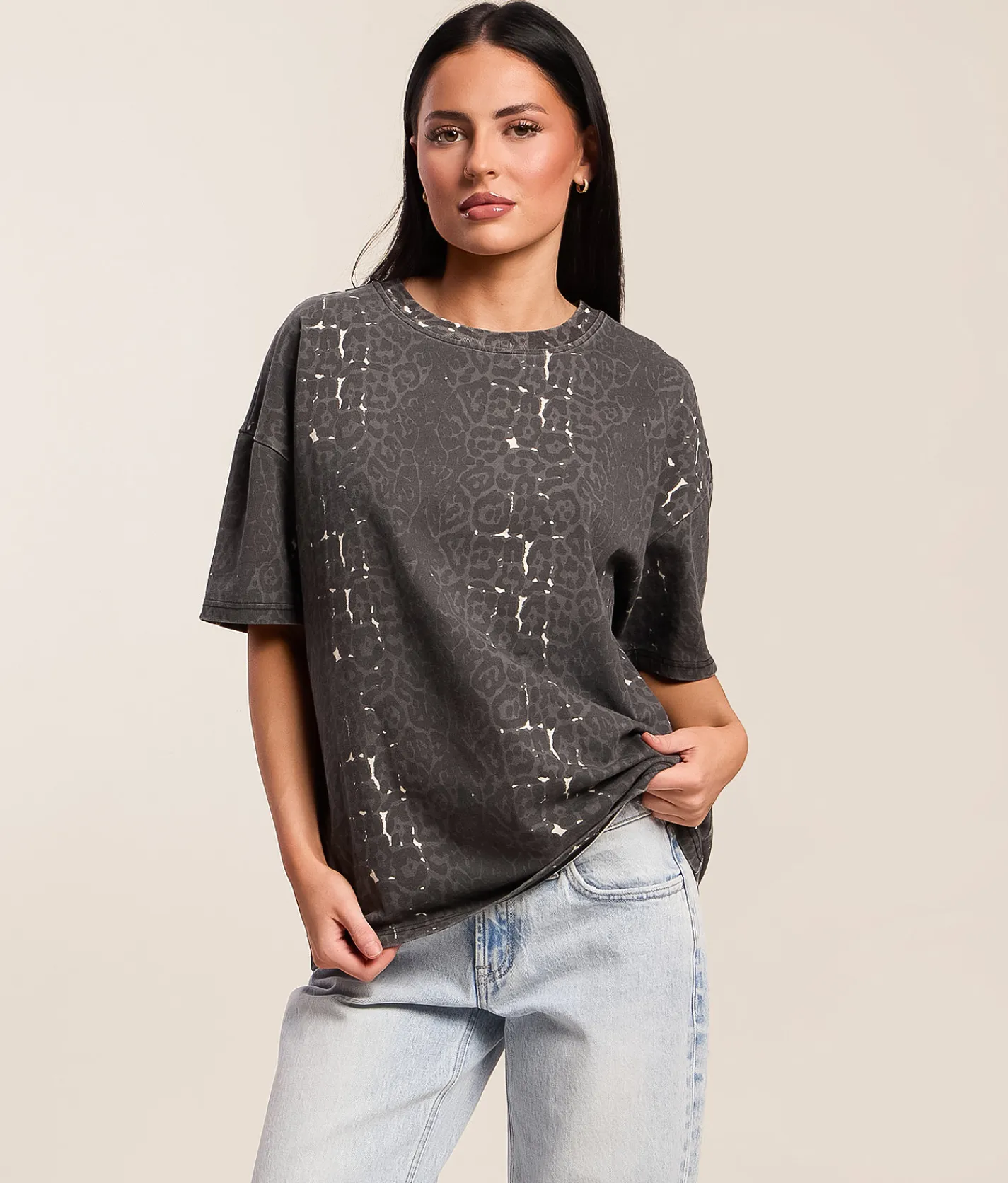 Tops | Gilded Intent Oversized T-Shirt Cheetah
