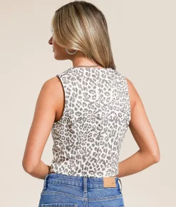 Willow & Root Cheetah Print Denim Vest Gray Cheetah Hot