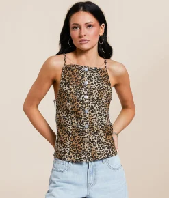 Tops | Gilded Intent Print Tank Top Cheetah