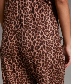 BKE Ribbed Jumpsuit Cheetah Clearance