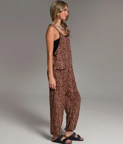 BKE Ribbed Jumpsuit Cheetah Clearance