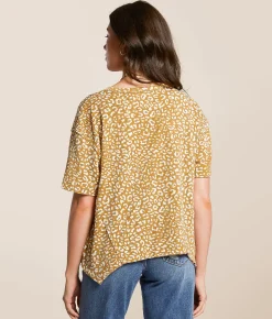 Tops | Daytrip Cheetah Urban Ribbed Top Brown Cream