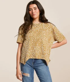 Tops | Daytrip Cheetah Urban Ribbed Top Brown Cream