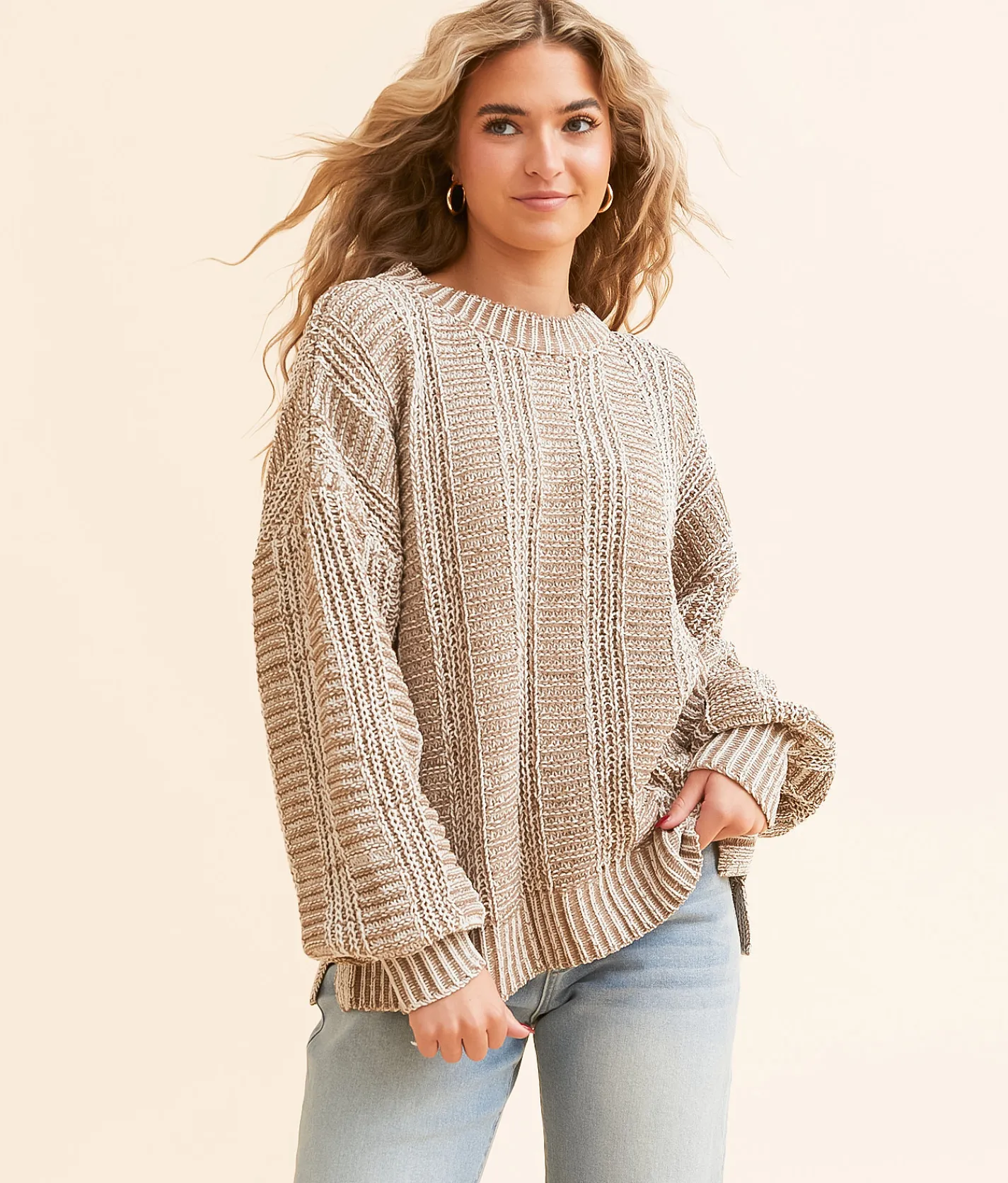 Tops | New In Chenille Sweater Mauve