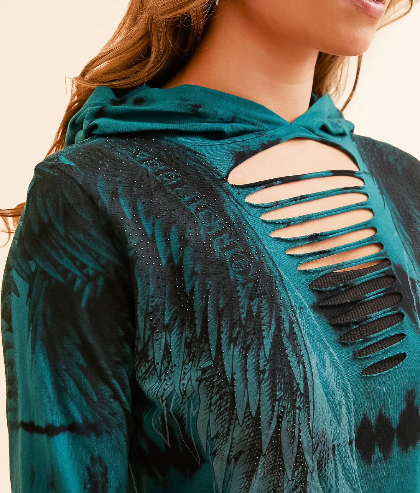 Tops | Affliction Cherielle Hoodie Flux Wash
