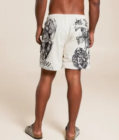 Bottoms|Swimwear | Sullen Cherubs Stretch Swim Trunks Cream