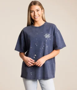 Goodie Two Sleeves Chevrolet Racing Oversized T-Shirt Pageant Blue New