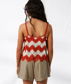 33 Coastal Chevron Sweater Tank Top Red White Chevron